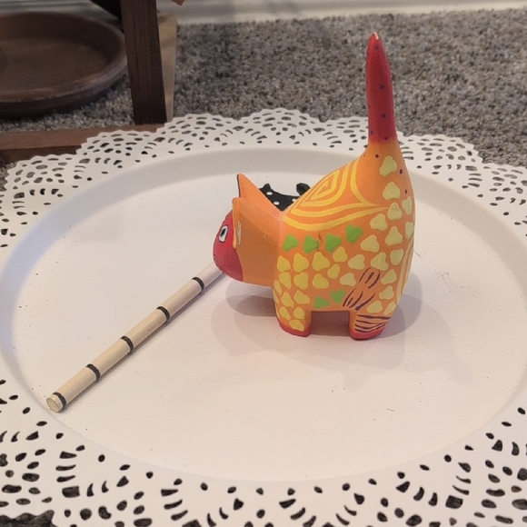 Colorful Cat Figurine with Decorative Stick - Picture 5 of 6